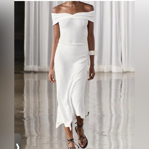 Zara Tops - Zara Elegant Off-Shoulder White Bodysuit